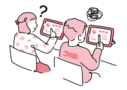 使い方に困っている子供たちの画像