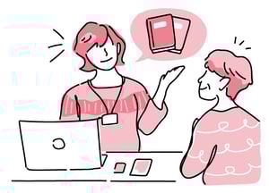 レファレンスサービスを利用する様子